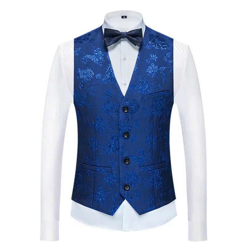 26 Colors Men's Suit Vest Single-breasted V-neck Vests Jacket Men Wedding Party Waistcoat Red Blue Green White Pink