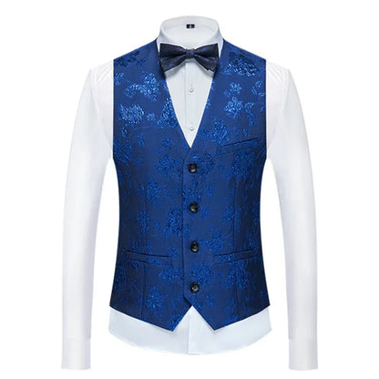 26 Colors Men's Suit Vest Single-breasted V-neck Vests Jacket Men Wedding Party Waistcoat Red Blue Green White Pink