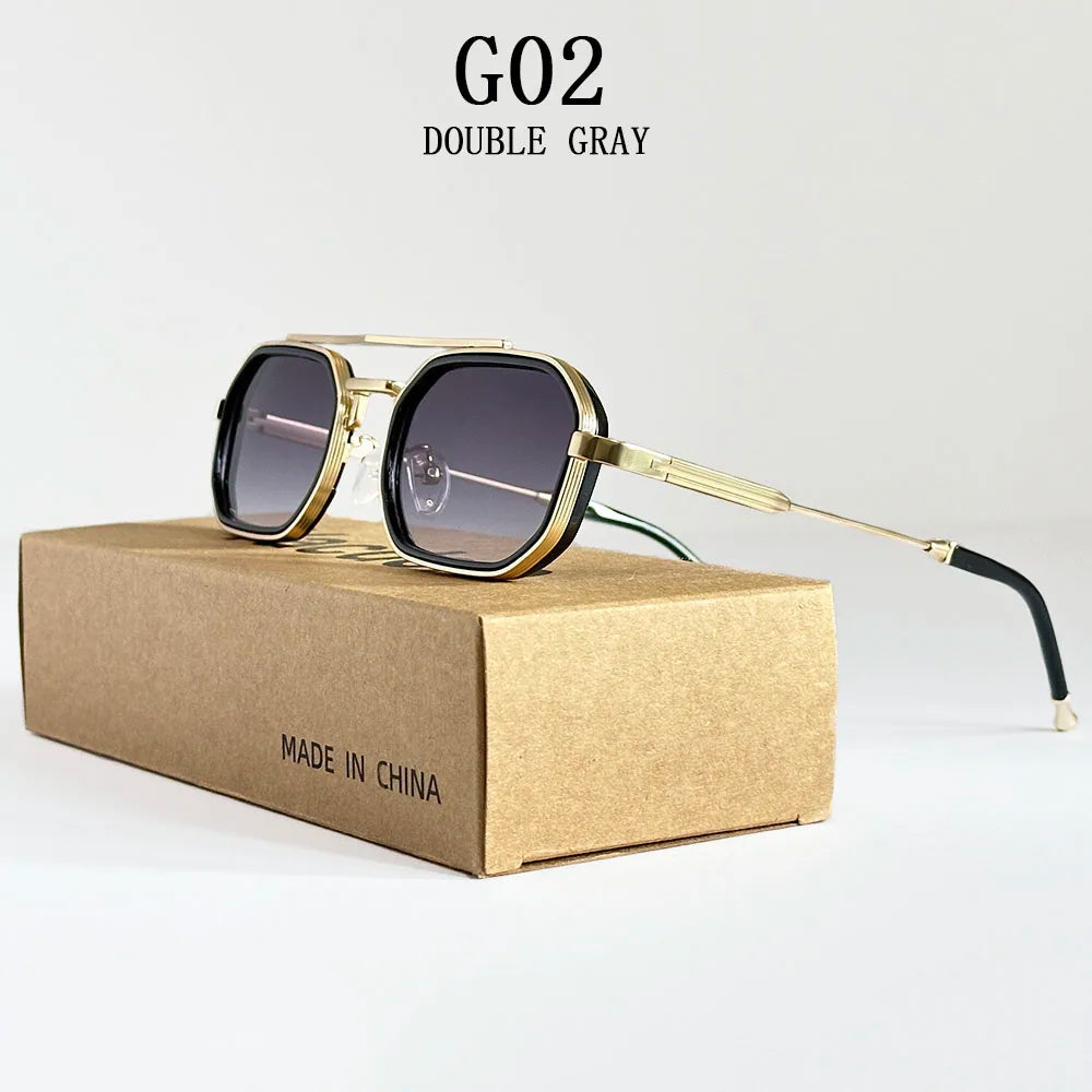 Square Punk Sunglasses For Men Luxury Vintage Steampunk Sunglasses Women Trendy Fashion Glasses Dropshipping Gafas De Sol Hombre