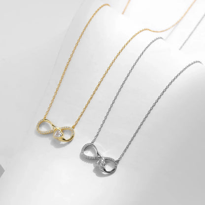 925 Sterling Silver Infinite Love Necklace Romantic Embrace Heart Pendant Link Chain For Women Anniversary Jewelry Gifts