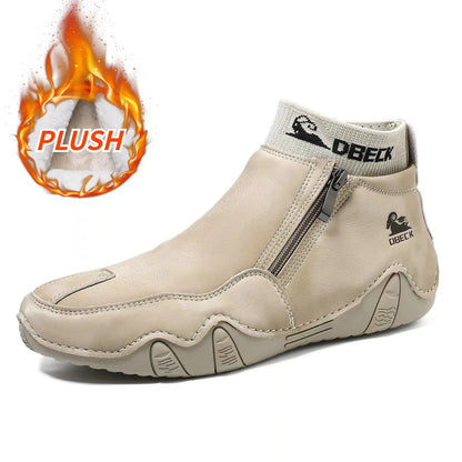 DBECK Men Sneakers Casual Shoes Male High Top Sneakers Winter Warm Designer Fashion Loafers Lace Up Shoes Men Ankle Boots
