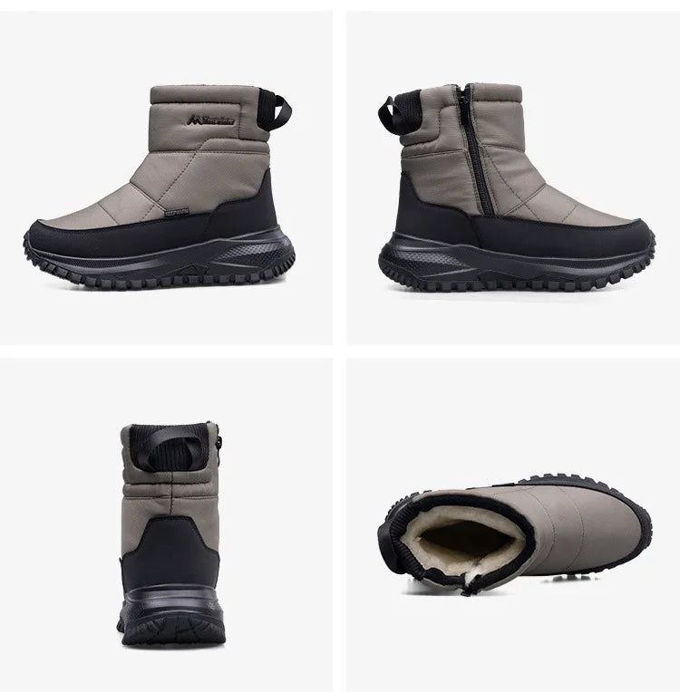Brand Winter Sneakers Men's Boots Thick Plush Warm Men's Snow Boots Soft Non-Slip Men Ankle Boots Outdoor Waterproof Men's Boots