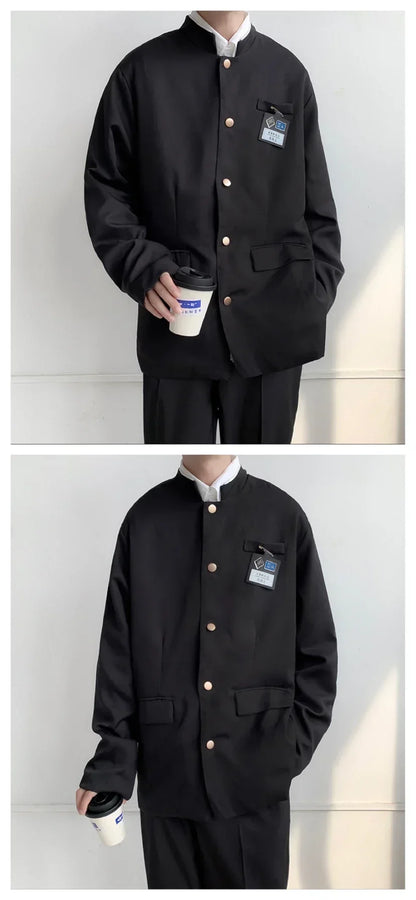 Spring Men's Casual Jacket Small Suit Japanese Style DK Uniform Student Coat Gakuran Youth Fashion Clothing