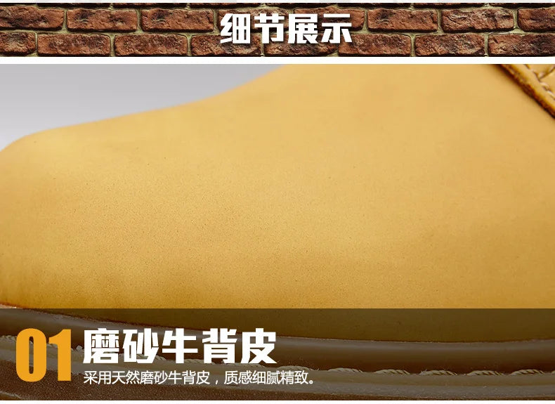 Natural Cow Leather Men’s Women Boots Handmade Retro Winter Autumn Shoes Ankle Snow Boots for Men Top Quality Shoes Dropshipping