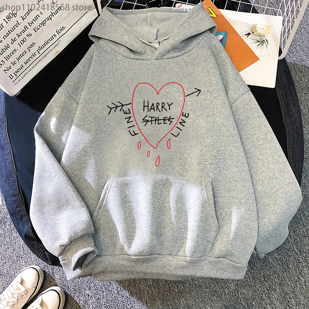 Happy Fine Line Print Hoodeis Harry Styles Treat People Kindness Fashionable Sweatshirts Women's Top Men Clothing Y2k Pullover