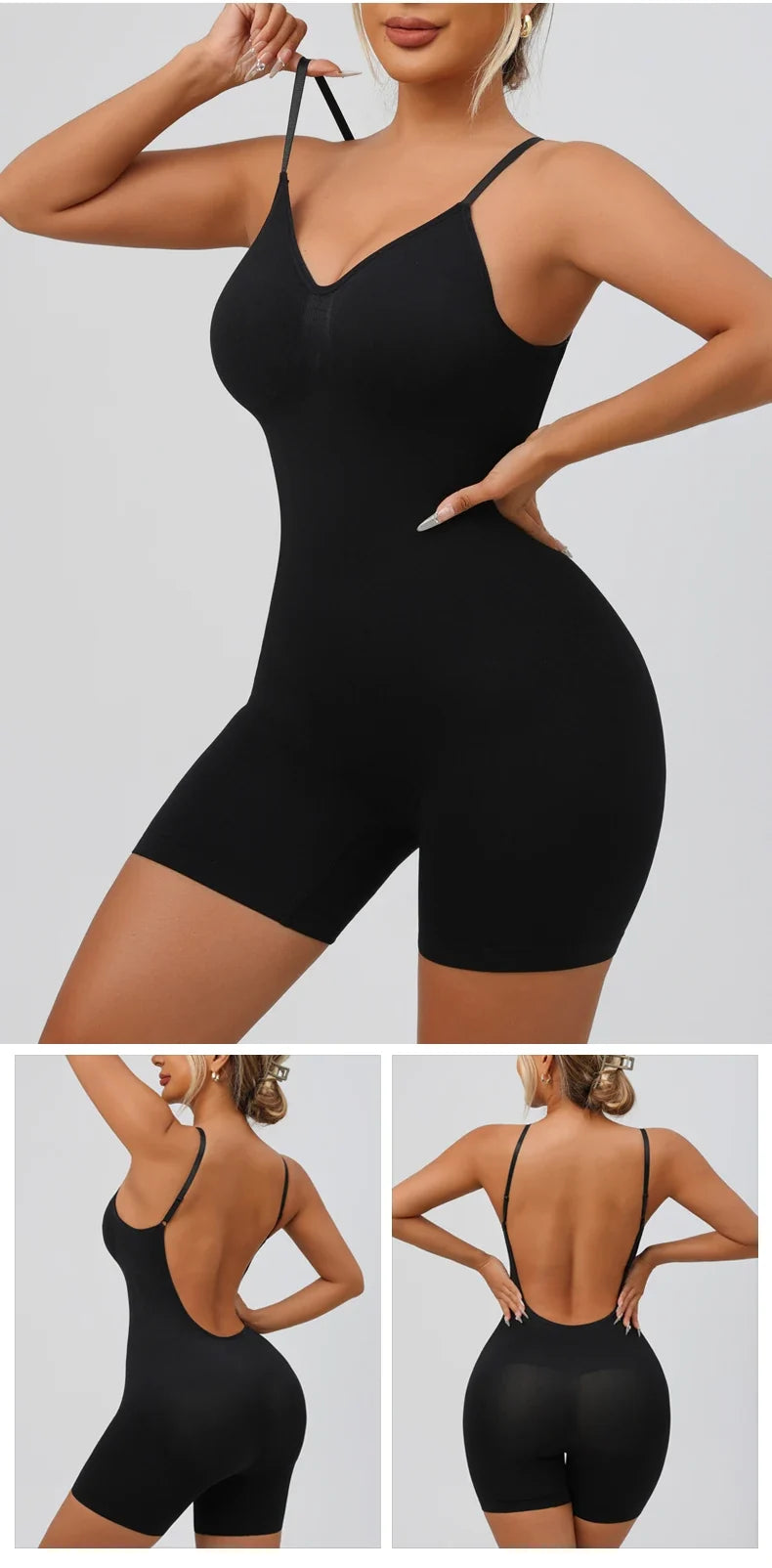 Seamless Low Back Bodysuit Shapewear Women Butt Lifter Smooth Body Shaper Backless Slimming Sheath Flat Belly Corset Underwear
