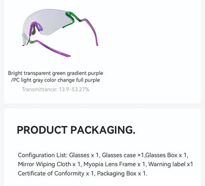 Photochromic Cycling Glasses Windproof Dustproof UV400 Protection Glasses Cycling Outdoor Sports Sunglasses Unisex