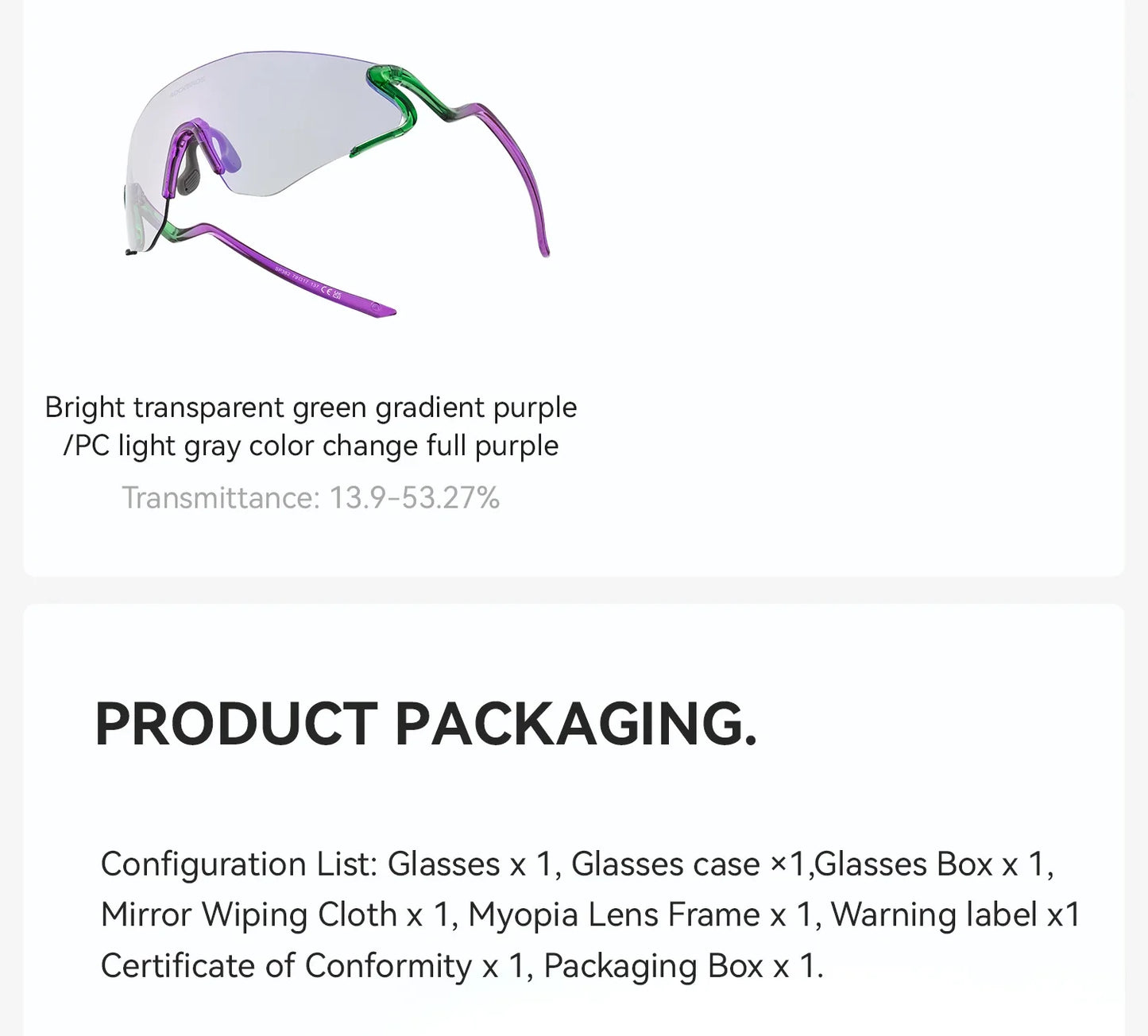 Photochromic Cycling Glasses Windproof Dustproof UV400 Protection Glasses Cycling Outdoor Sports Sunglasses Unisex