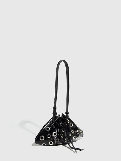 Hollow Rivet Designer Shoulder Bag Designer Luxury Bags Women 2025 Drawstring Bucket Bags High Quality Handbags Mini Purses Chic