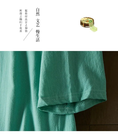 Embroidery Ethnic Style Fashion Clothes Vintage Cotton Linen Streetwear Harajuku Chinese Style Summer Dress for Women Clothing