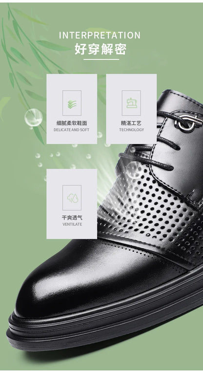 2026 New British Business Formal Leather Shoes for Man Summer Autumn Hallow Dress Shoes Male Solid Color Fashion Shoes Man
