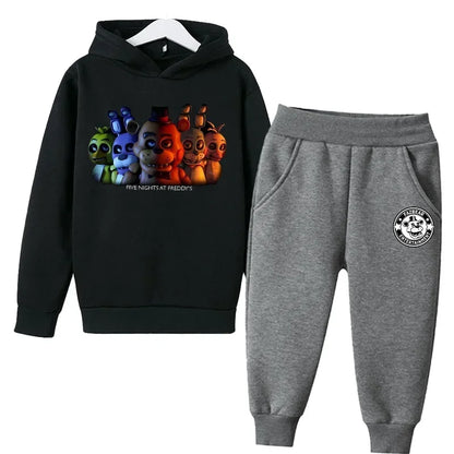 FNAF Five Nights At Freddys Sweatshirt Set Fleece Kids Sweatpants Boys Jacket Girls Clothes Spring Autumn Hoodie Birthday Gift