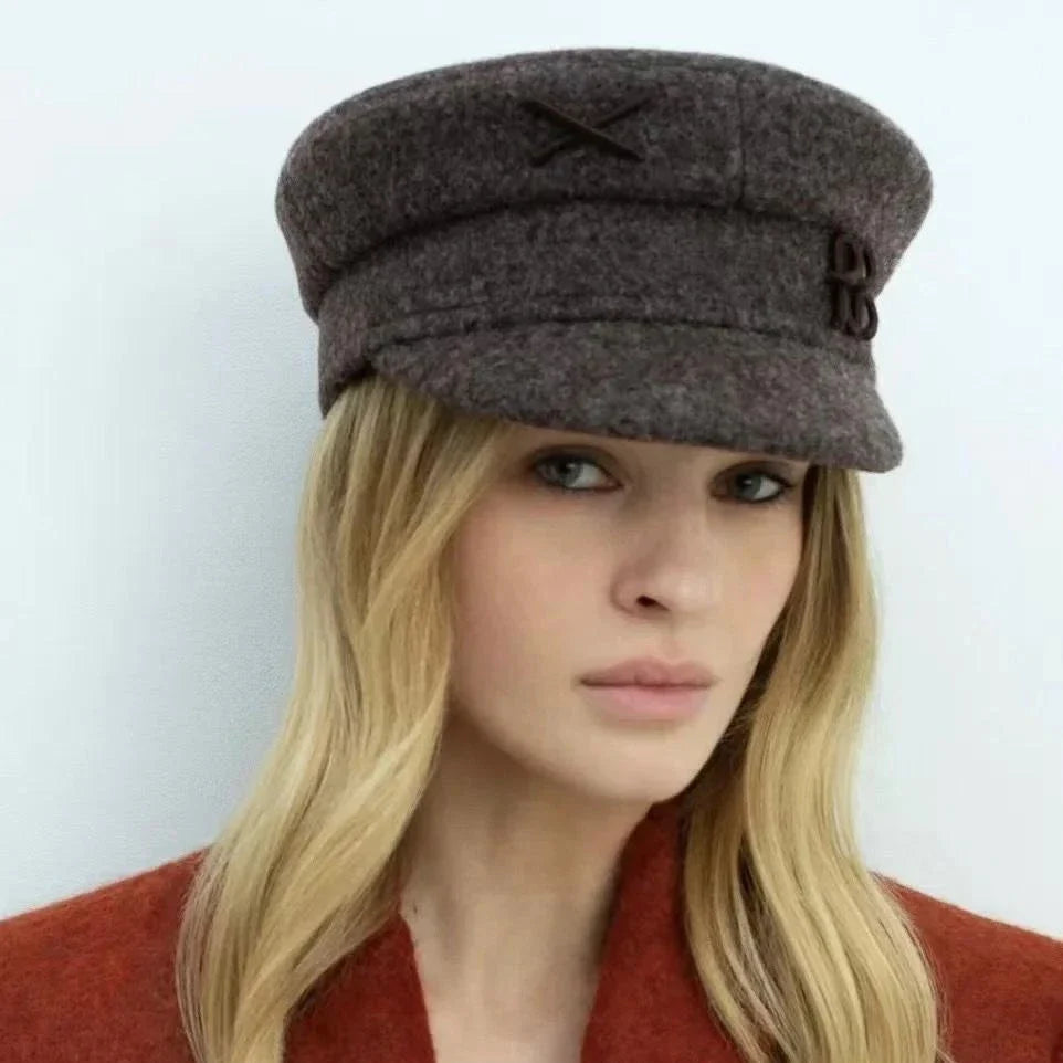 Brand Designer Baker Boy Caps New Arrival Winter Newsboy Caps Letter Flat Wool Caps