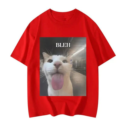 Bleh Funny Cat Meme Graphic Printed T Shirts Women Clothing Fashion Trend T-shirts Summer Casual Short Sleeve Clothing