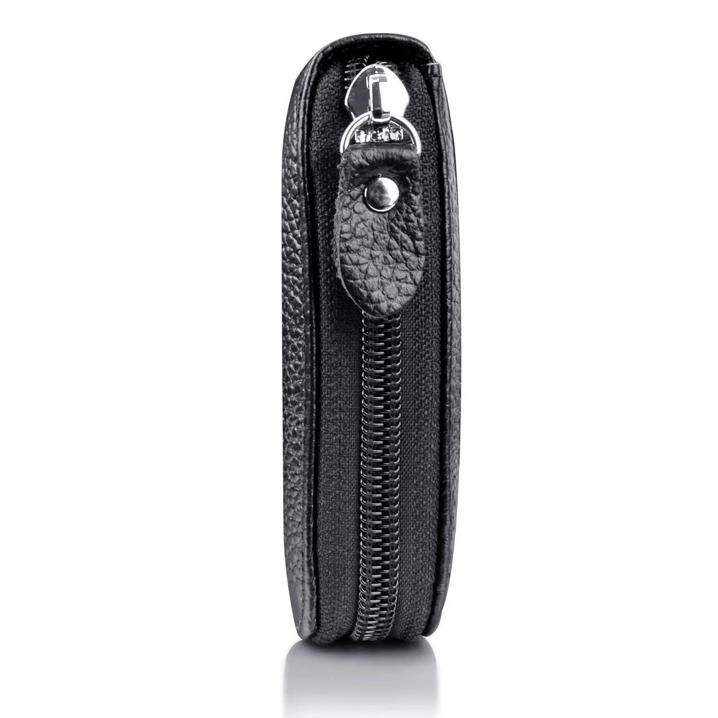 Portefeuille Homme en Cuir PU Véritable Porte-Cartes de Crédit Blocage RFID Pochette Zippée Homme Sac Multi-cartes Fermeture Éclair Haute Qualité