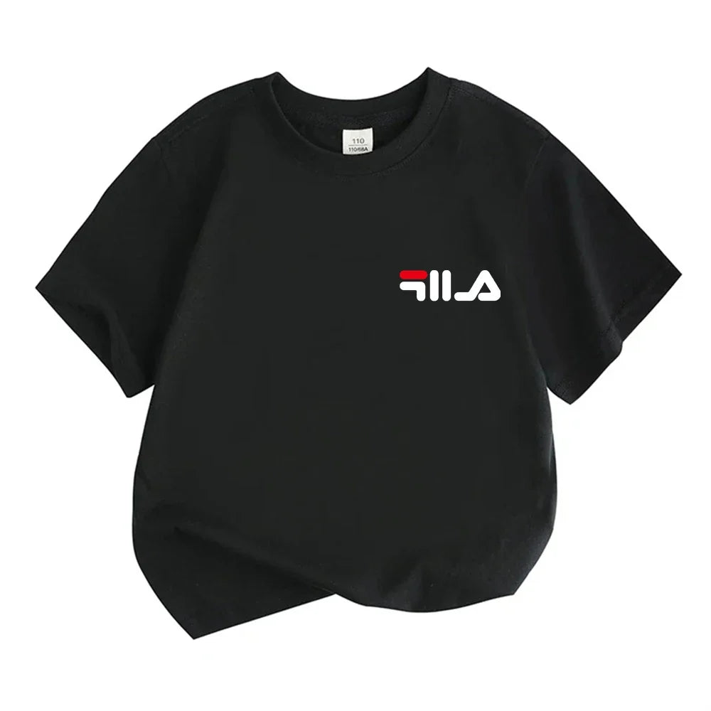 Summer Brand White T-shirt+Shorts Two-Piece Set Kids New Clothing Fashion Boy Girl 3-12 Yrs Sports Short-Sleeved Casual Set