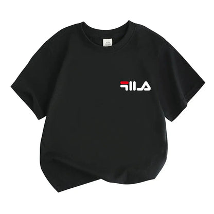 Summer Brand White T-shirt+Shorts Two-Piece Set Kids New Clothing Fashion Boy Girl 3-12 Yrs Sports Short-Sleeved Casual Set
