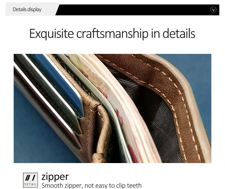 2022 New Fashion PU Leather Men's Wallet With Coin Bag Zipper Small Money Purses Dollar Slim Purse New Design Money Wallet