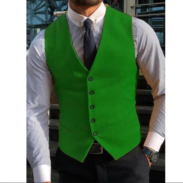 New Arrvial Men Vest Classic Cotton Blended Slim Fit Formal Suit Waistcoat  Vest Men Busoness
