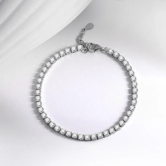 Bracelet de tennis 3mm Moissanite pour femmes hommes entièrement diamant ajustable 15-20CM Argent Sterling S925 Bijoux en gros