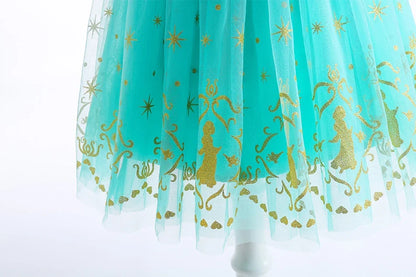 Girl Halloween Princess Dress Aladdin Magic Lamp Jasmine Dress Girl Fancy Mesh Ball Gown Childrens Day Gifts Carnival Costume