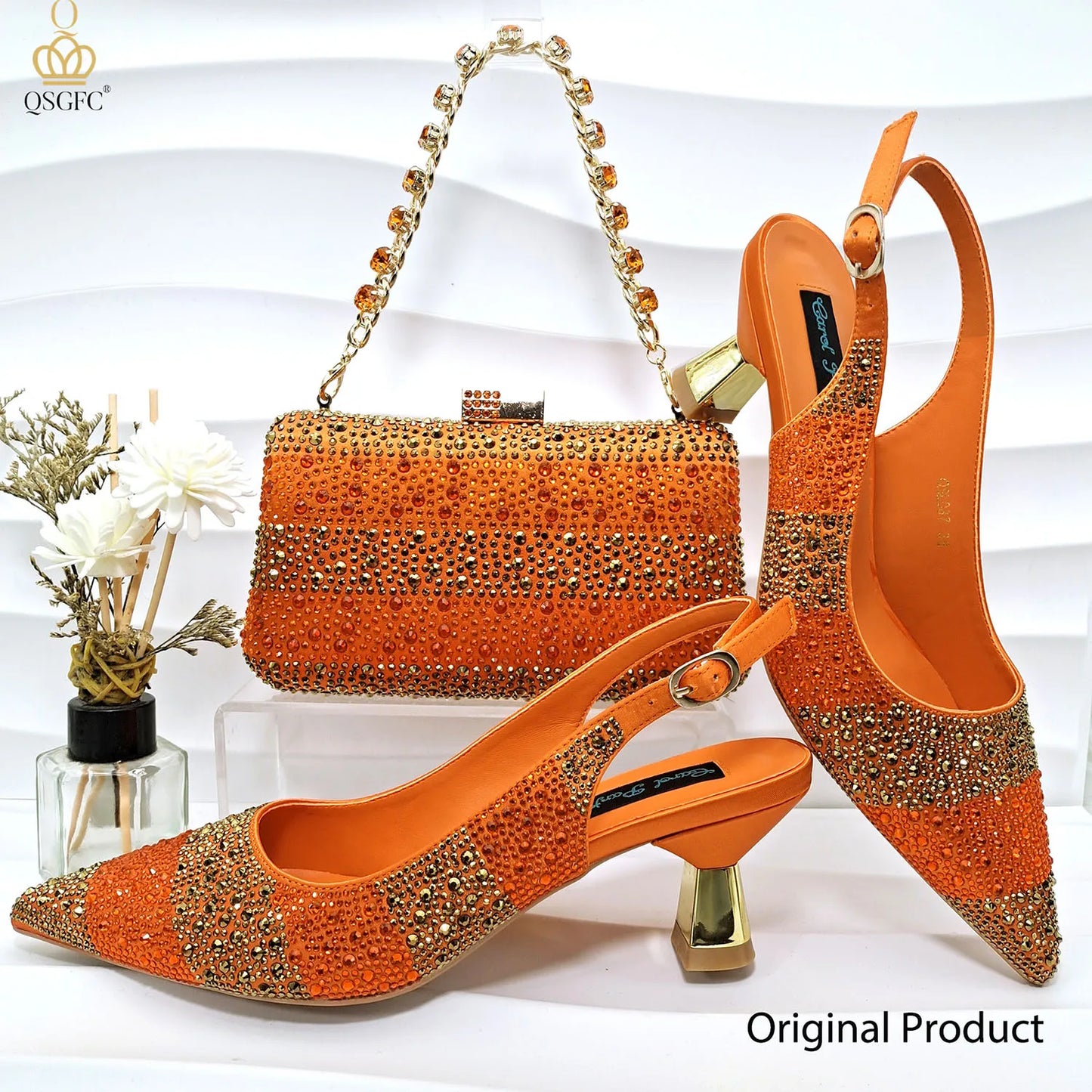 Ladies High Quality Women's Pumps Black Gold Shoes and Bag Set DURABLE OUTSOLE Italian Fashion Design For Nigeria Wedding