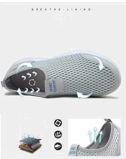 Men's Sneakers Breathable Mesh Men Casual Shoes Outdoor Non-Slip Big Size Loafers Walking Lightweight Male Tennis shoes