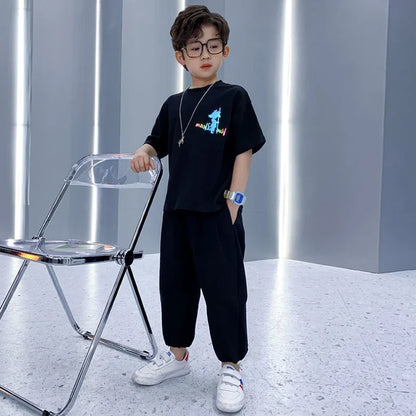 Printing Boys Wear Kid Costume Home Clothing Men's Children's Sets 8 To 10 Year Old Boy Clothes Kids Casual Summer Suit Baby Set