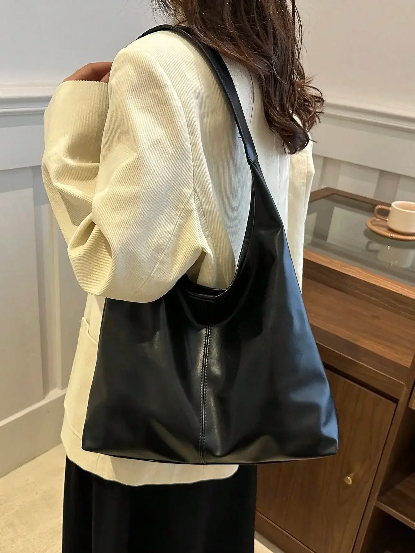 Large Capacity Solid Color Women's Shoulder Bag, Multifunctional Crossbody Bag, Women's Shoulder Tote Bag, Large Capacity Crossbody Tote Bag, Casual Work Bag