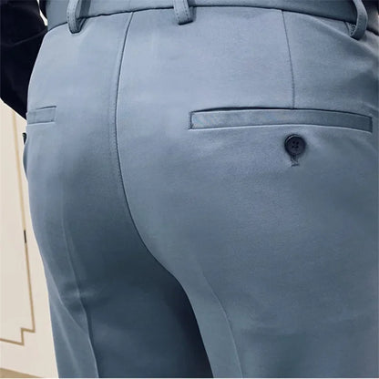 Spring 2026 Mens Casual Slim Fit Dress Pants Streetwear Suit Pants Men High Quality Office Pants All Match ankle Length Trousers