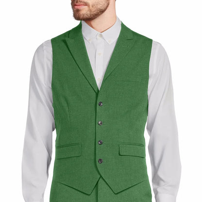 Men Vest Gray Single Button With Lapel Solid Waistcoat For Wedding Banquet Party Office Business Work Daily Men Suit Vest