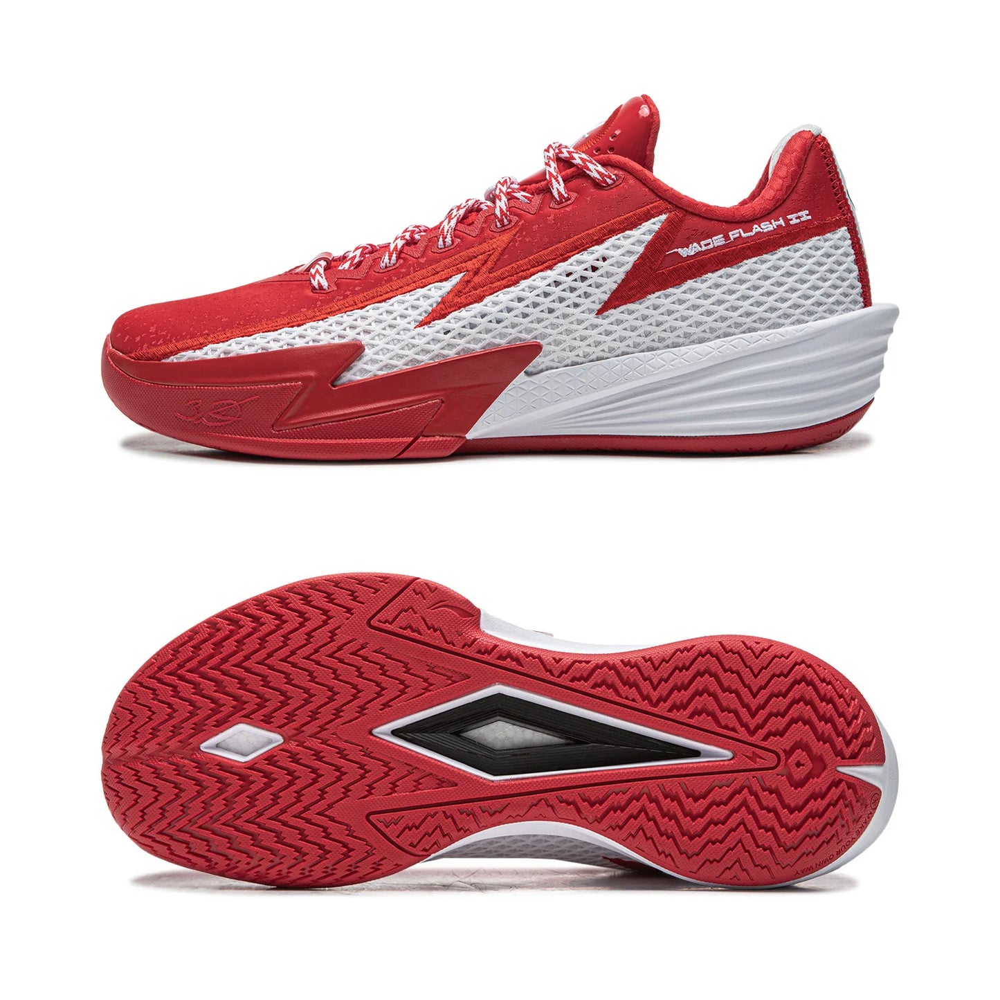 Men's WADE FLASH 2 On Court Basketball Shoes BOOM Cushioning Breathable LiNing Stable Sneaker ABPV013