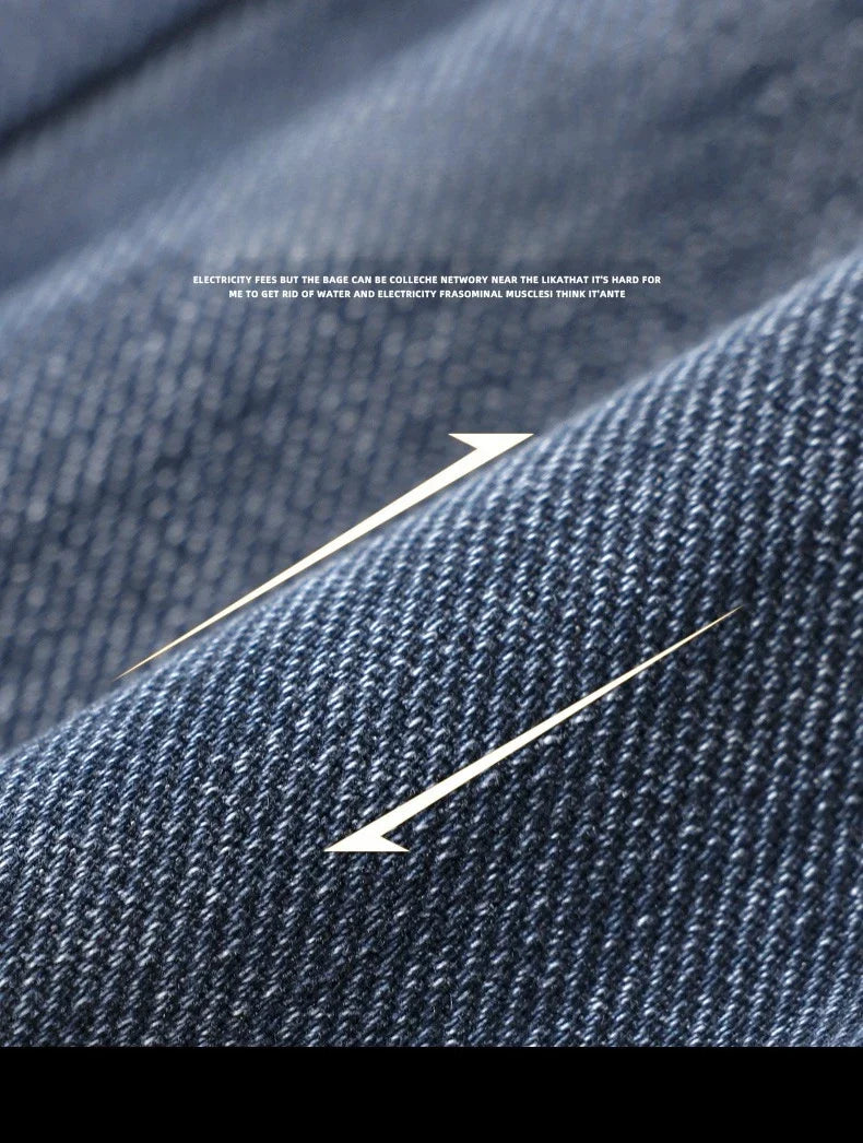  Brand Clothing Spring Summer Slim Men's Jeans Casual Breathable Cotton Fabric Stretch Denim Pants Blue Trousers Male Plus Size