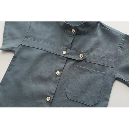 New Summer Fashion Children Baby Boys Clothes Suits Infant Button Workwear Shirt Shorts 2pcs/Set Kids Toddler Casual Outfit 0-5Y