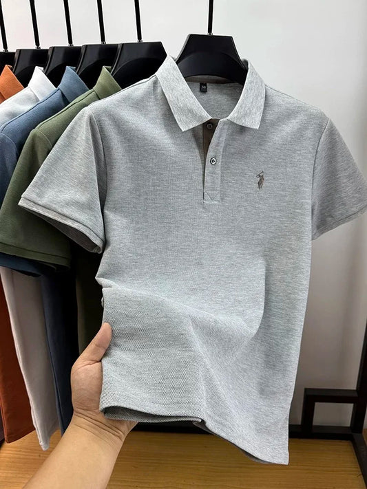 Luxury brand 100% cotton short sleeve polo shirt summer new trend Paul pony embroidery T-shirt business golf casual men's wear