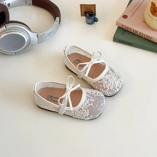 2025 Children Sandals for Girls Summer New Fashion Korean Style Soft Bottom Anti-slippery Versatile Chic Princess Mesh Shoes