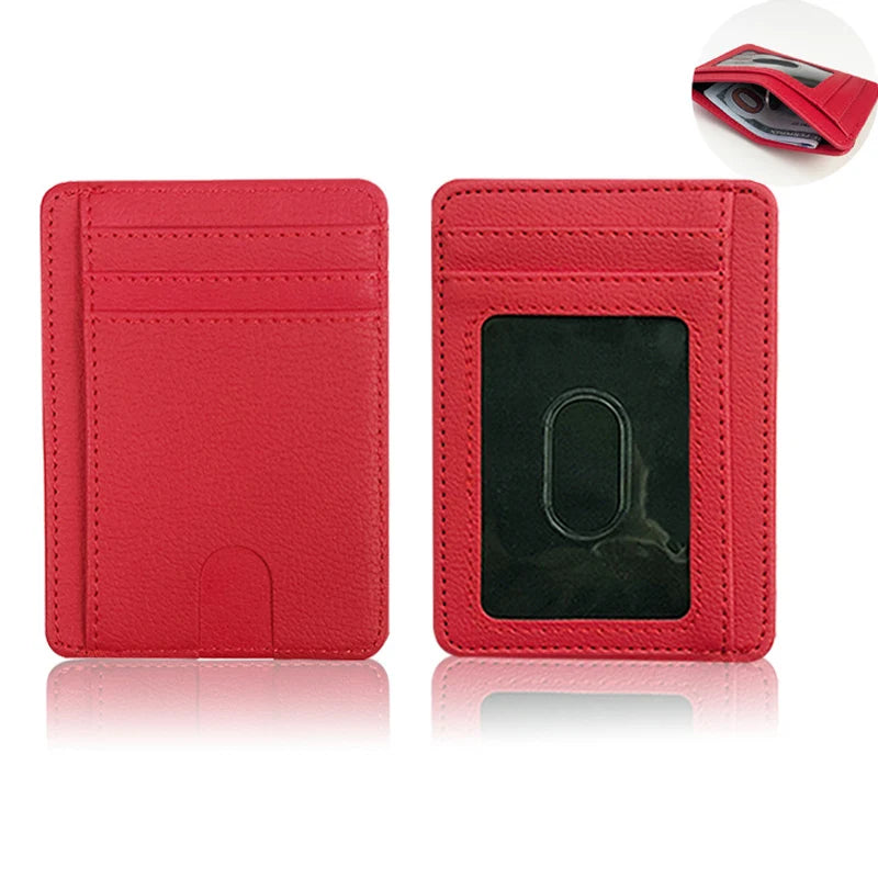 Carbon Fiber RFID Blocking Slim Wallet Credit Card Holder Pu Leather Minimalist Male Smart Wallets for Men Billetera Hombre