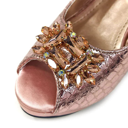 Italian Shoes and Bags Matching Set 2024 Women Heel Party for Silver Colour Italian Design Wedding Bigger Size Shoes