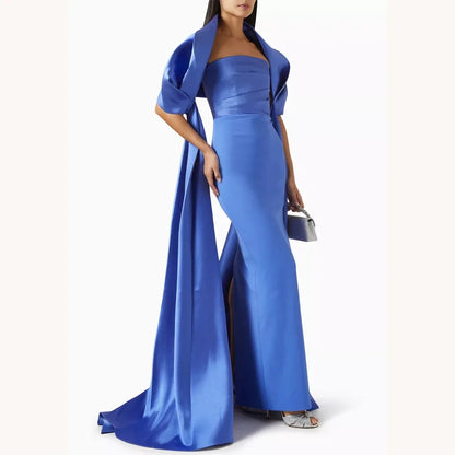 Customized Sexy Elegant Train Dress A-Line Evening Dresses Occasion Formal Exquisite High Quality Prom Party Gowns for Women