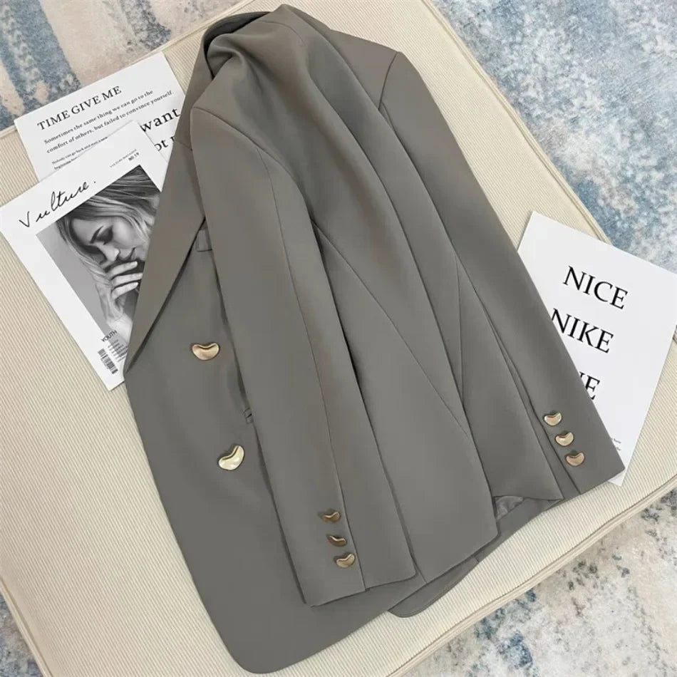 2025 Spring and Autumn New Korean fashion British Style Solid Blazer Women Clothing French Texture Fashion Small Suit Coat Women