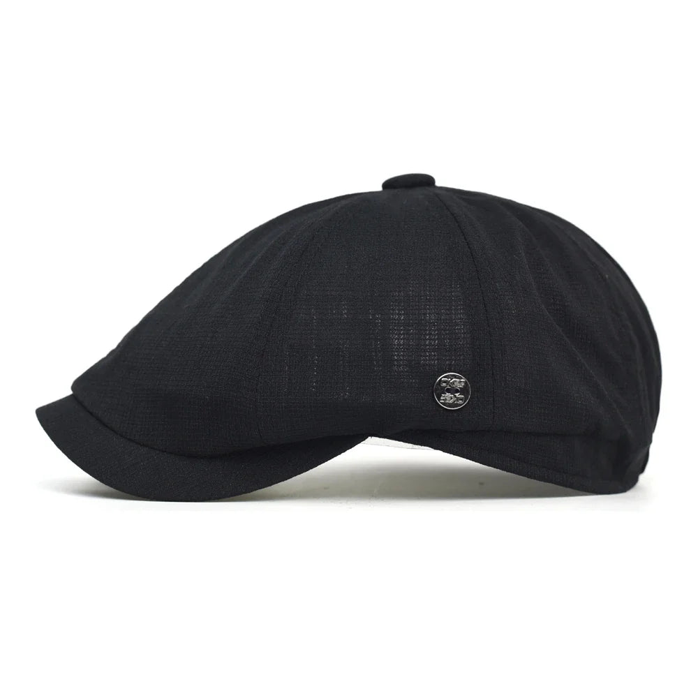 Spring Summer Breathable Mesh Newsboy Caps Men Woman Casual Beret Flat Ivy Cap Soft Solid Driving Fashion Peaked Cap Unisex