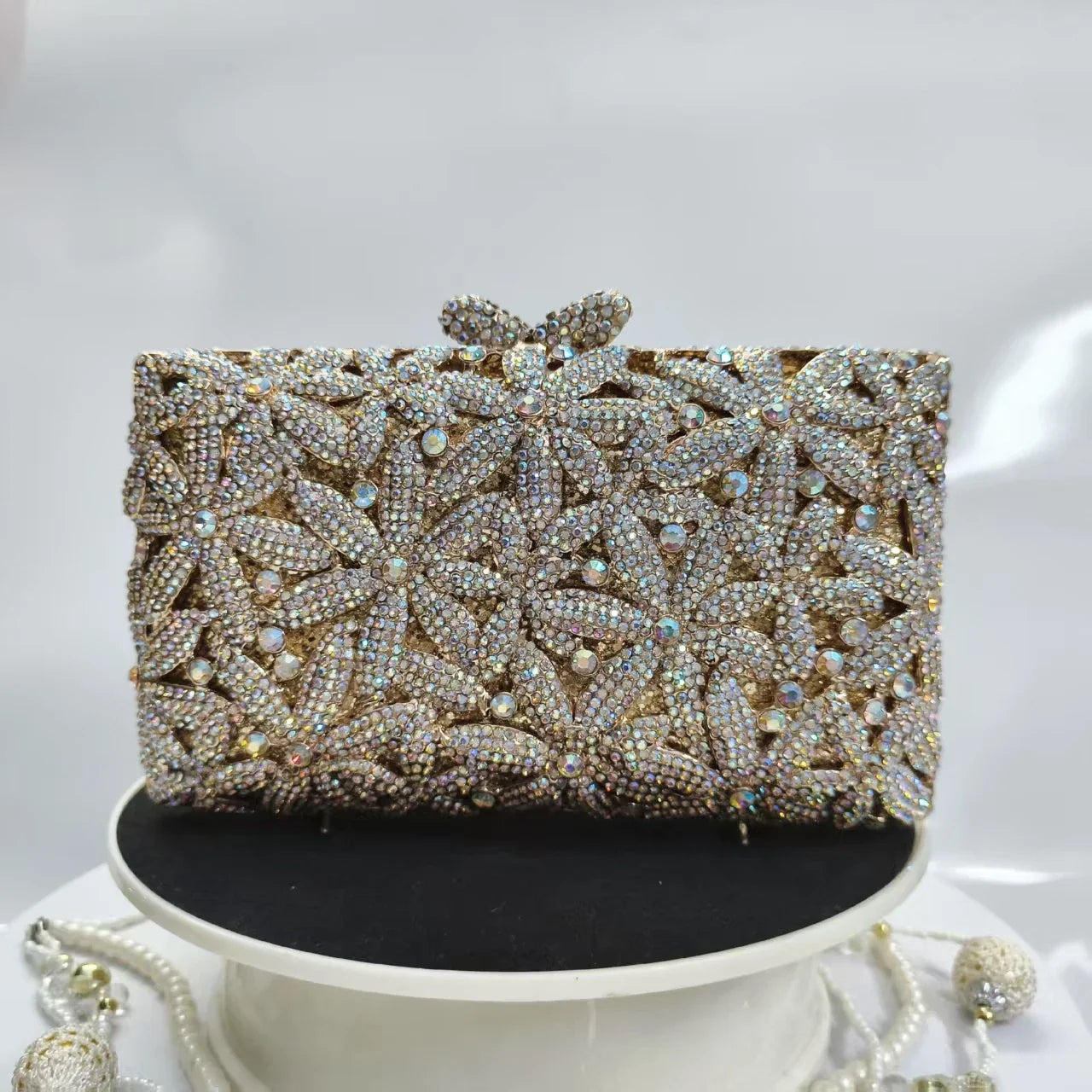 New Rhinestone Clutch Purse Women Elegant Wedding Party Bride Bag Prom Evening Handbag Sparkly Crystal Diamond Birthday Gift