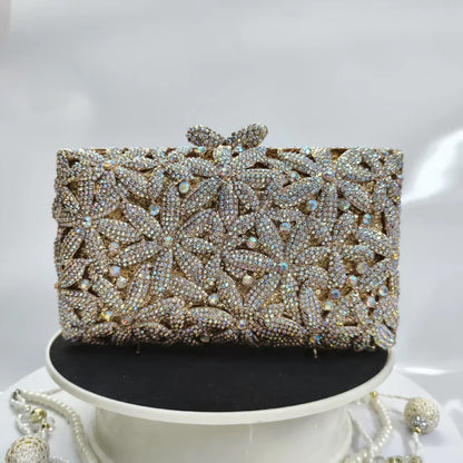 New Rhinestone Clutch Purse Women Elegant Wedding Party Bride Bag Prom Evening Handbag Sparkly Crystal Diamond Birthday Gift