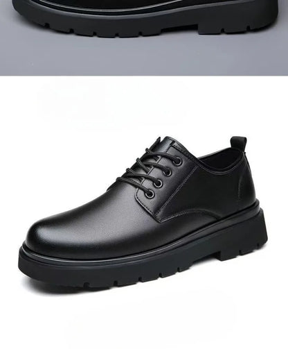 2026 Men's Leather Shoes Breathable Perforated Odor Free Business British Style Office Soft Sole Wear Resistant Casual Footwear