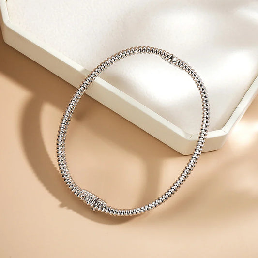 Bracelet jonc 2 mm D Moissanite pour femme en argent massif 925, bracelet scintillant avec diamants de laboratoire, cercles à main, bijou Joker à porter en toute occasion