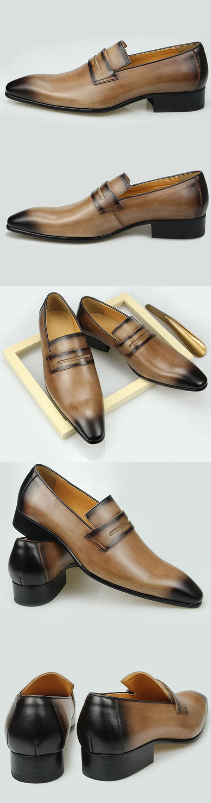 NEW Men's Luxury Loafers Cowhide Wear-resistant and Comfortable Leather Shoes Daily Dress Fashion Office Formal Shoes Leather