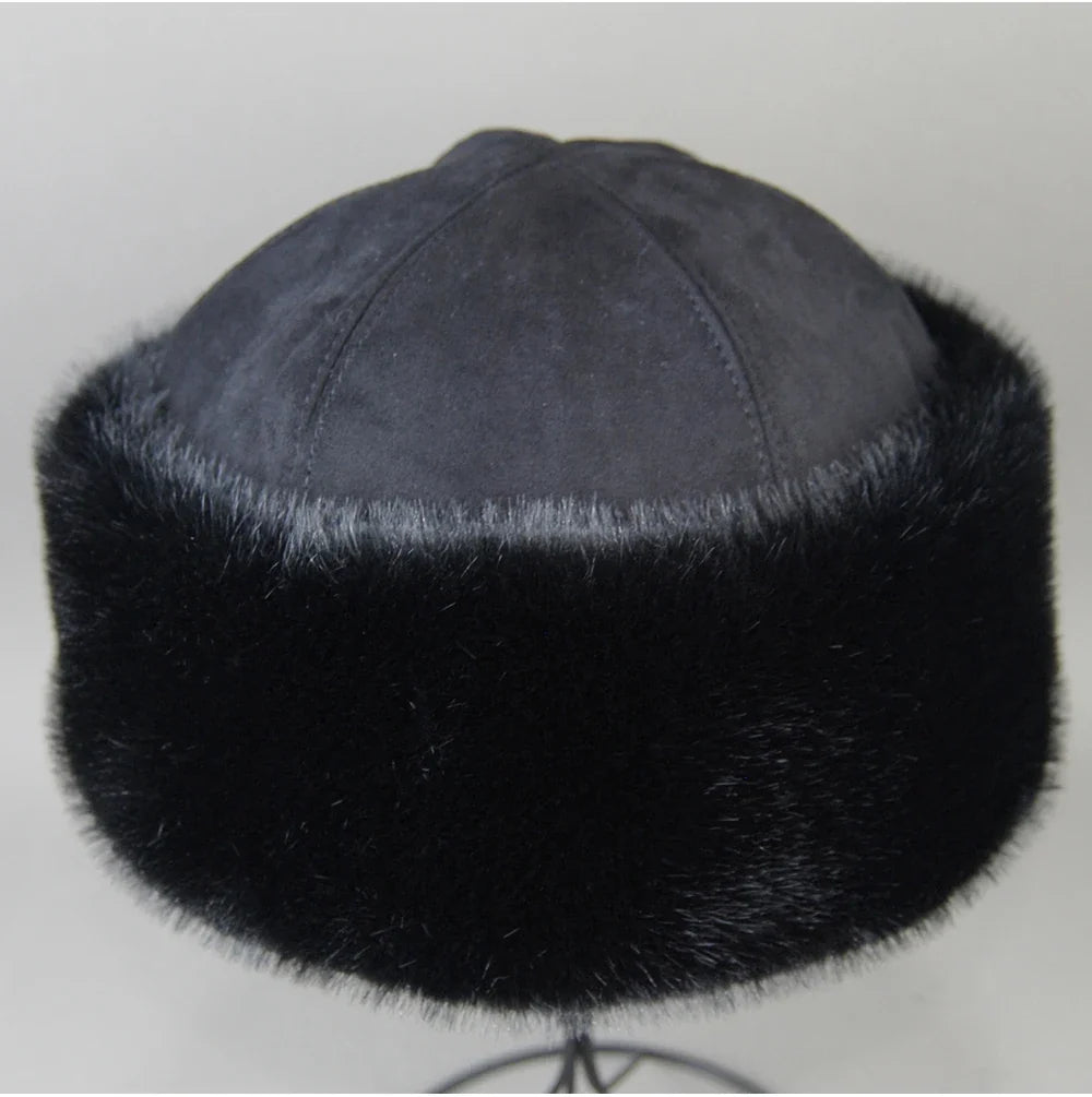 Hot Sale Faux Mink Fur Hat Winter Genuine Baseball Cap Russia Fashion Elegant Lady Warm Faux Fur Ball Straw Hat