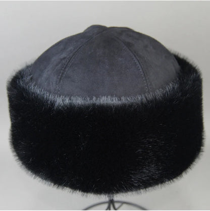Hot Sale Faux Mink Fur Hat Winter Genuine Baseball Cap Russia Fashion Elegant Lady Warm Faux Fur Ball Straw Hat