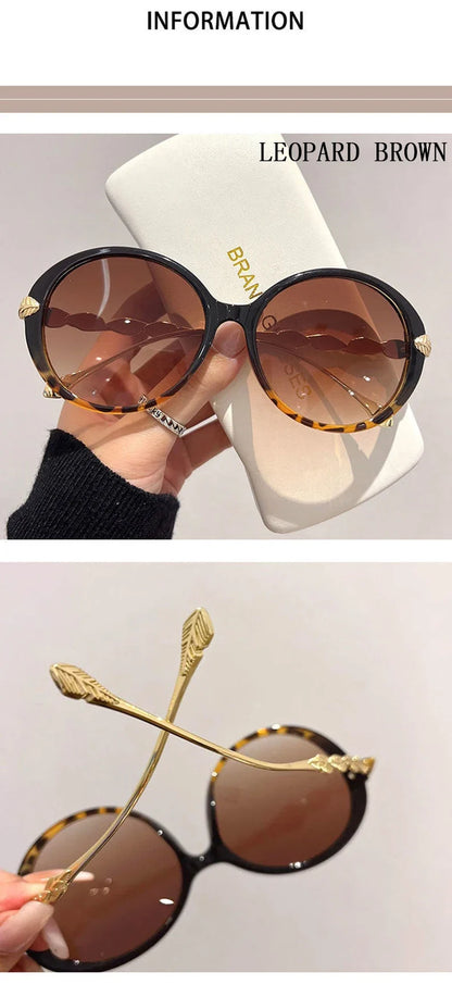 Round Sunglasses Women 2023 Oversized Luxury Fashion Glasses  Vintage Shades Retro Lunette De Soleil Femme Gafas De Sol Mujer