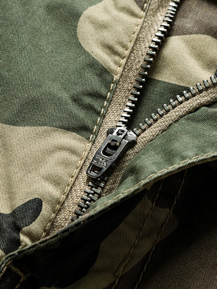 2024 Men's Shorts Camouflage Grey Summer Casual Elastic Waist Knee Length Camo Cargo Short Men Stretch Drawstring Cotton Bermuda